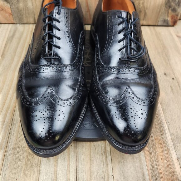 Allen Edmonds Chester Men's Size 9.5 Black Leather Brogue Oxfords Shoes - Picture 5 of 11